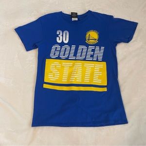 Men's NBA Golden State Warriors Steph Curry Basketball T-Shirt UNK Blue Sz Small